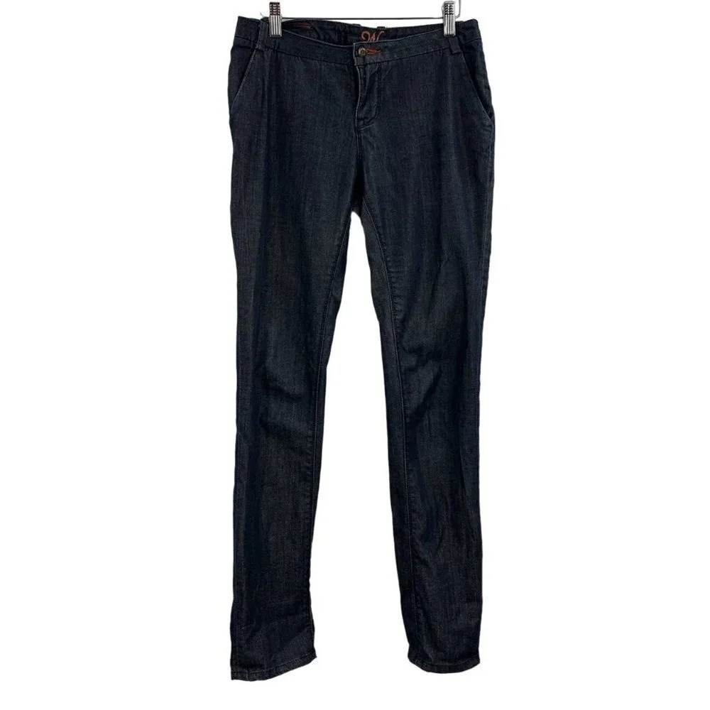 Worn Brand Jeans Women's Mid Rise Slim Fit Tapered‎ Dark Denim Jeans Size 4